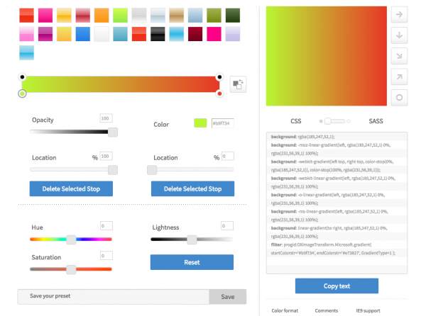 Gerador de Gradient Background CSS