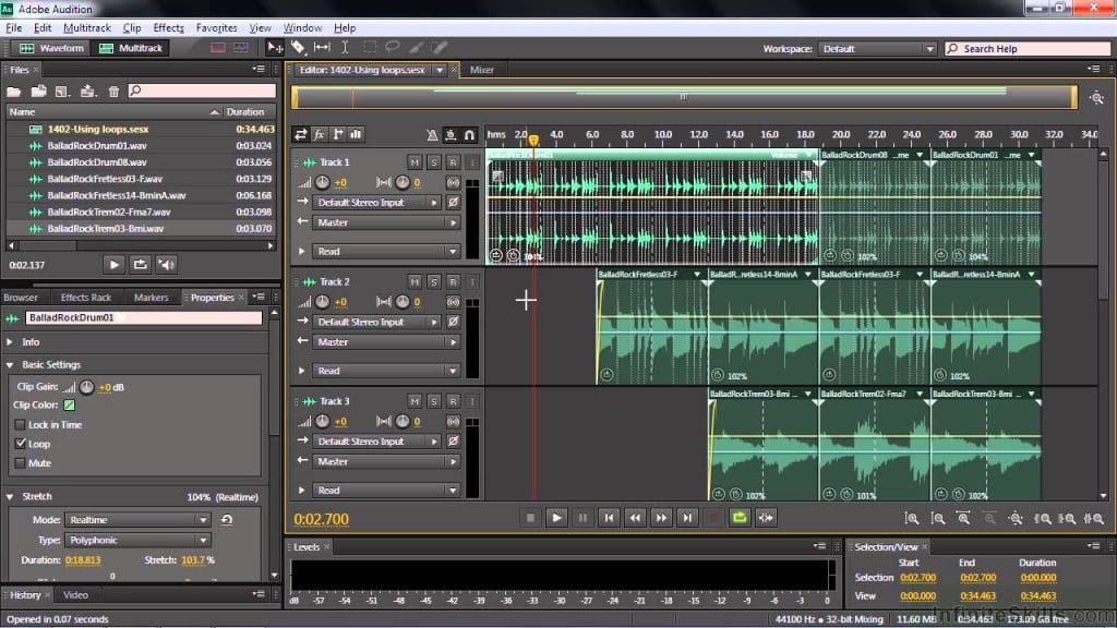 Editor de Áudio - Adobe Audition