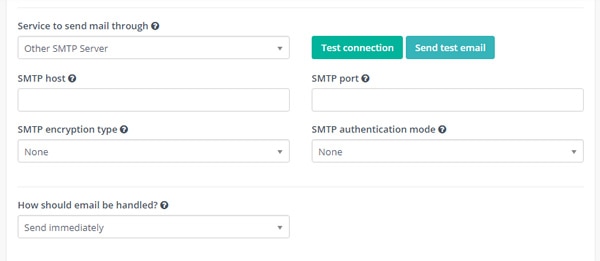 Configuração do SMTP