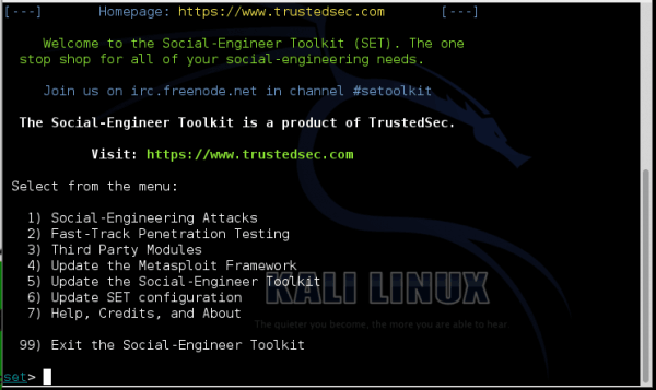 Setoolkit para hackers