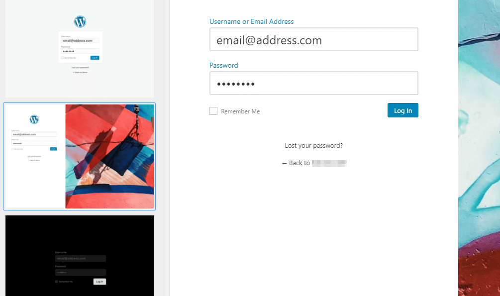 Alguns templates de página de login WordPress
