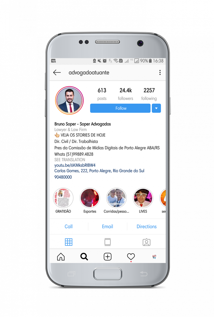 Instagram - Perfil Advogado Correto