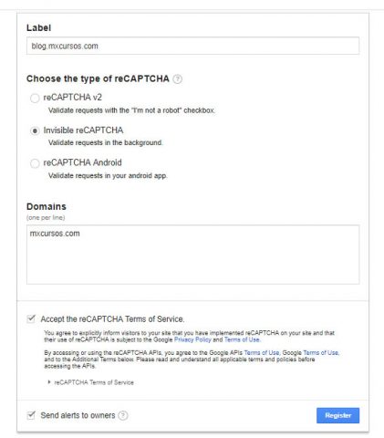 register recaptcha 2