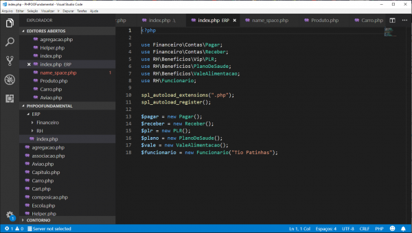 Tela do Visual Studio Code